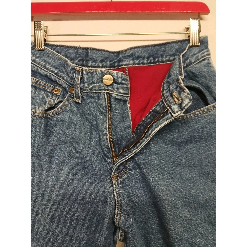 Vintage‎ LL bean fleece lined straight leg jeans womens Size 26
